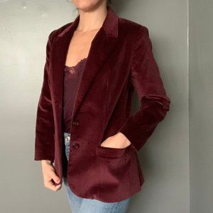 Vintage Suede Burgundy Blazer & Skirt Set!
